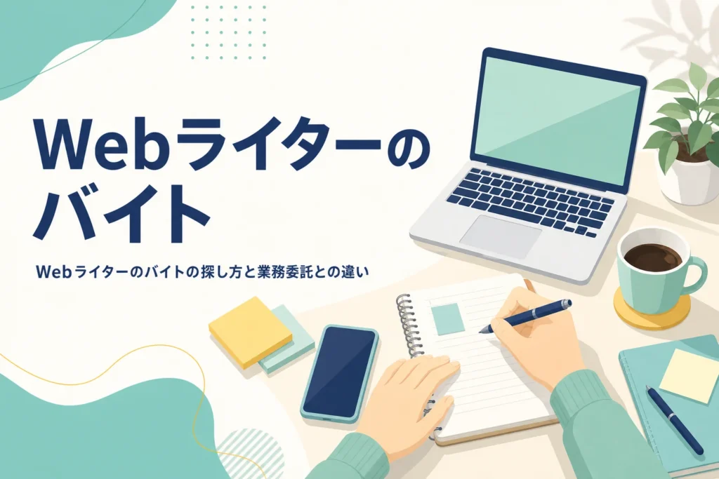 Webライターのバイトを探している人の机の上の様子