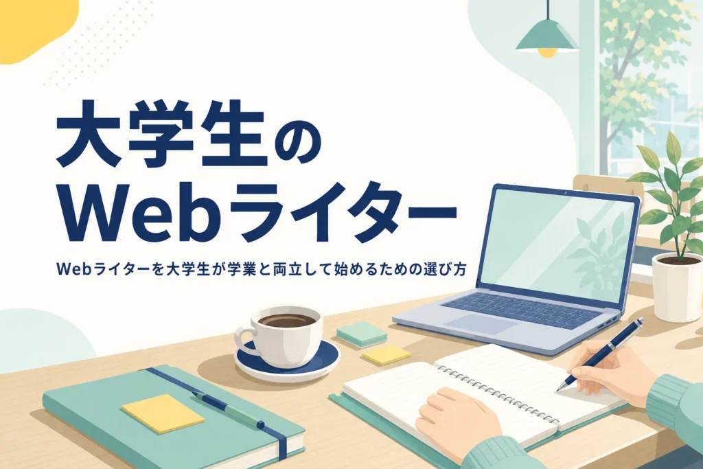 大学生がWebライターを学業と両立して始める方法を紹介する記事のアイキャッチ