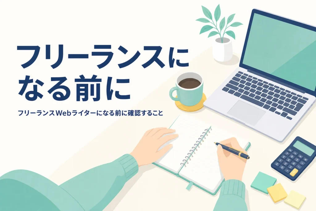 フリーランスWebライターとして独立する準備をしている机の上の様子
