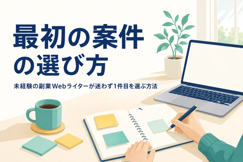 未経験から副業でWebライターを始める人が最初の案件を選んでいる様子