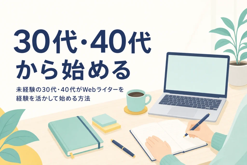 30代・40代から未経験でWebライターを始める方法を紹介する記事のアイキャッチ